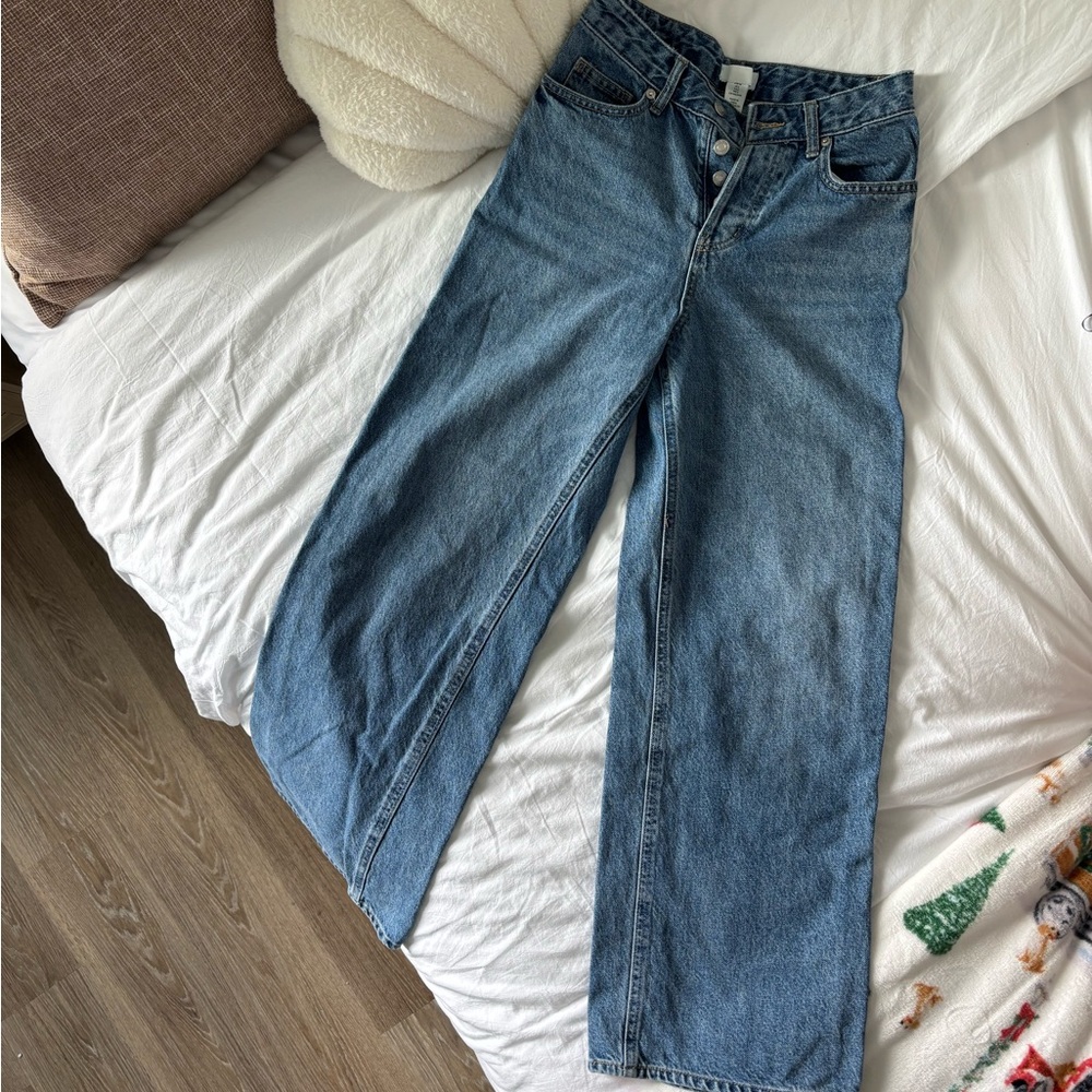 H&M Women's Wide Leg Blue Jeans